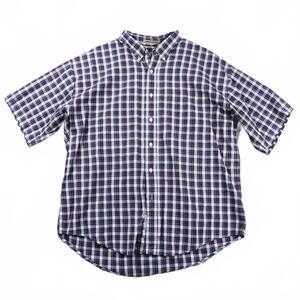 Vintage Men's Sun River Short Sleeve Button Up Plaid Wrinkle Resistant XL Shirt